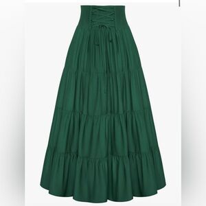 Scarlett Darkness corset waist tiered maxi skirt in size Large